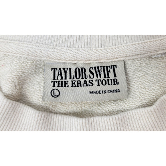Taylor Swift Eras Tour Sweatshirt L Photo Collage Crewneck Official Merch Beige - Picture 3 of 6